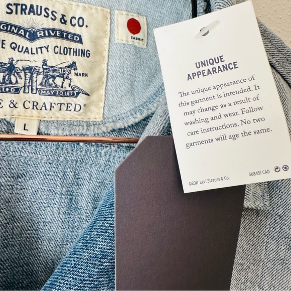 Levi's Made & Crafted boyfriend trucker denim blue jean 100% cotton jacket - Picture 7 of 13